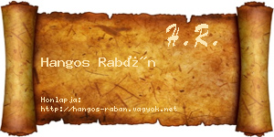 Hangos Rabán névjegykártya